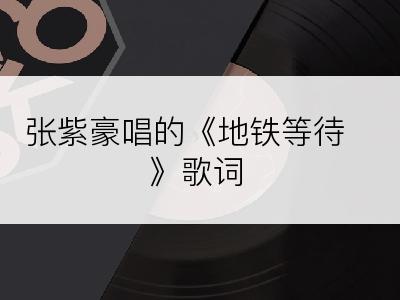 张紫豪唱的《地铁等待》歌词