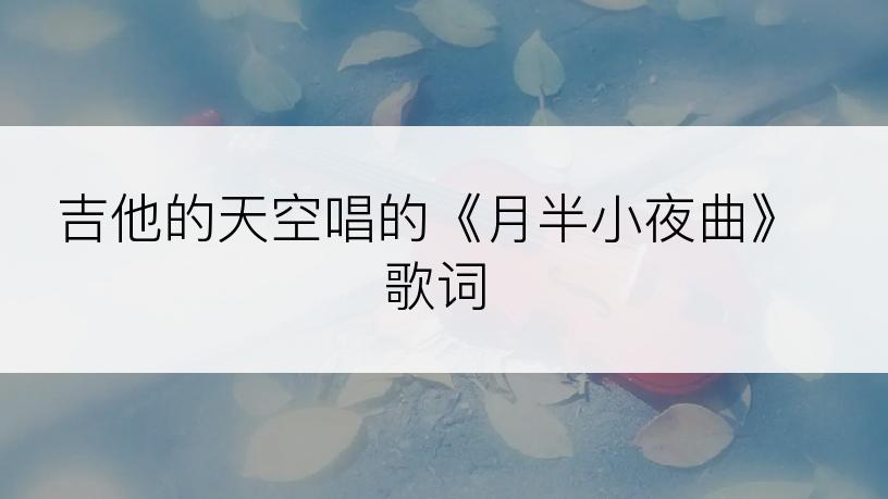 吉他的天空唱的《月半小夜曲》歌词