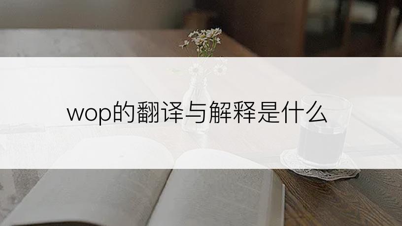 wop的翻译与解释是什么