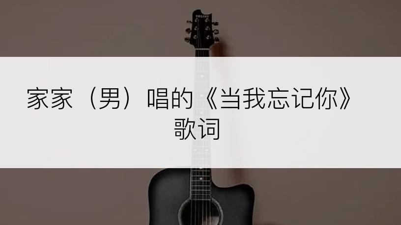家家（男）唱的《当我忘记你》歌词