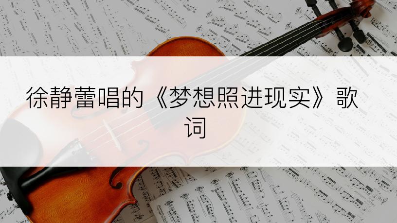 徐静蕾唱的《梦想照进现实》歌词