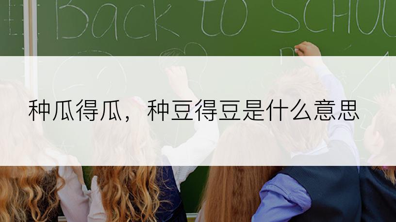 种瓜得瓜，种豆得豆是什么意思