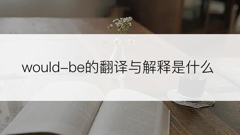 would-be的翻译与解释是什么