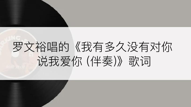 罗文裕唱的《我有多久没有对你说我爱你 (伴奏)》歌词
