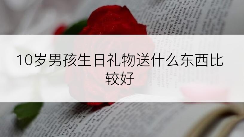 10岁男孩生日礼物送什么东西比较好