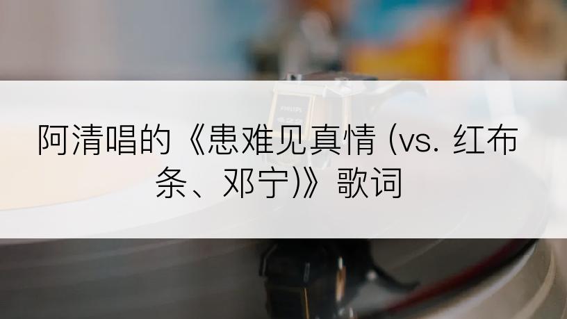 阿清唱的《患难见真情 (vs. 红布条、邓宁)》歌词