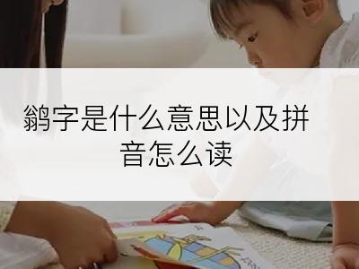 鹟字是什么意思以及拼音怎么读