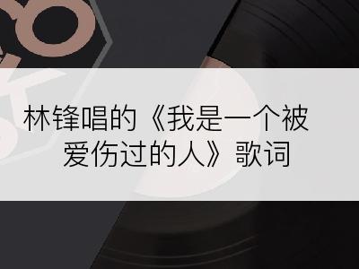 林锋唱的《我是一个被爱伤过的人》歌词