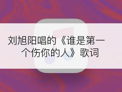 刘旭阳唱的《谁是第一个伤你的人》歌词