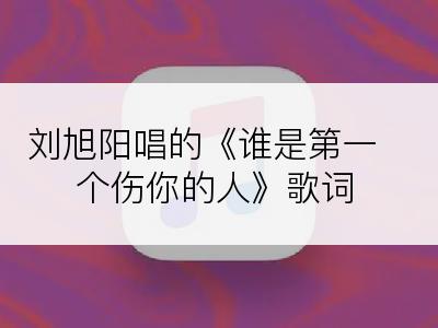 刘旭阳唱的《谁是第一个伤你的人》歌词