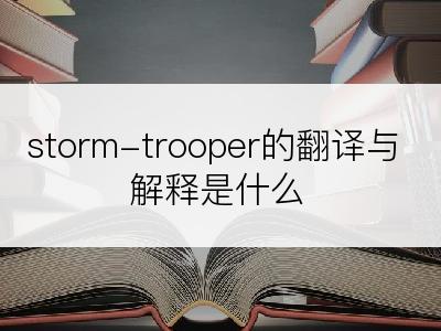 storm-trooper的翻译与解释是什么