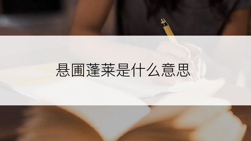 悬圃蓬莱是什么意思