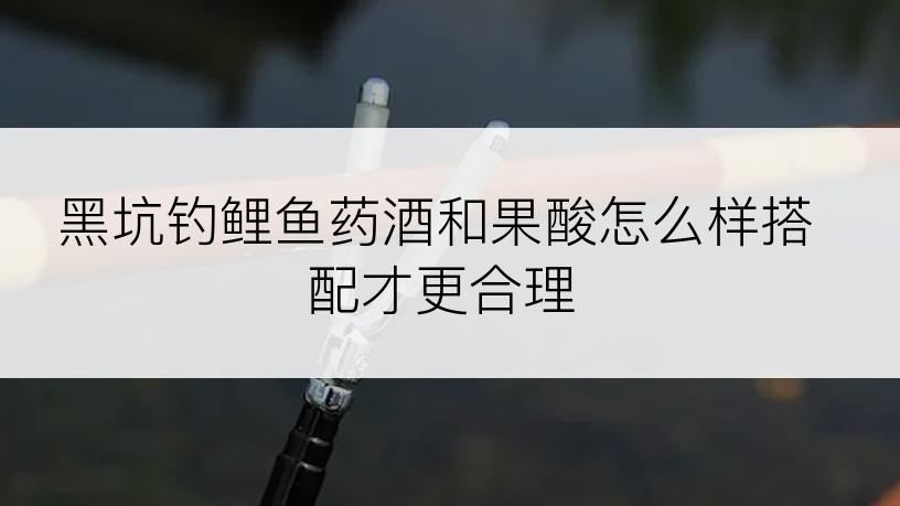 黑坑钓鲤鱼药酒和果酸怎么样搭配才更合理