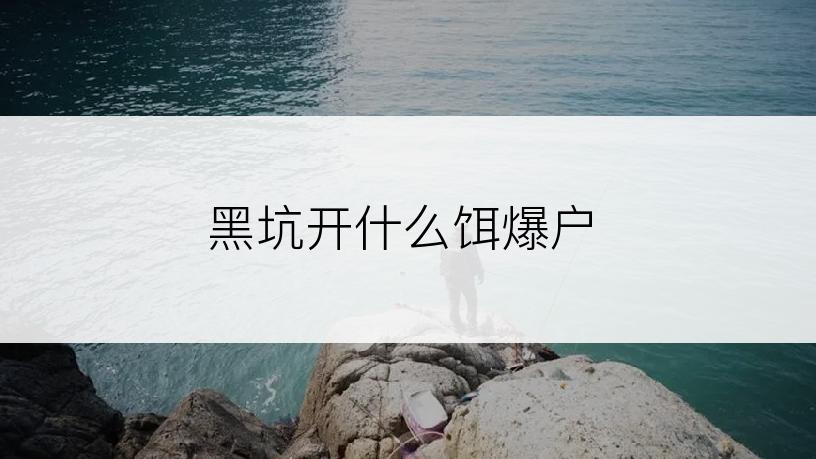 黑坑开什么饵爆户