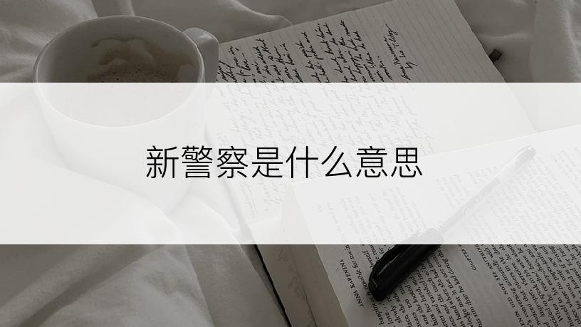 新警察是什么意思