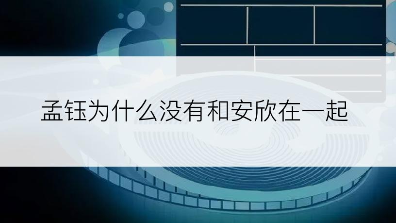 孟钰为什么没有和安欣在一起