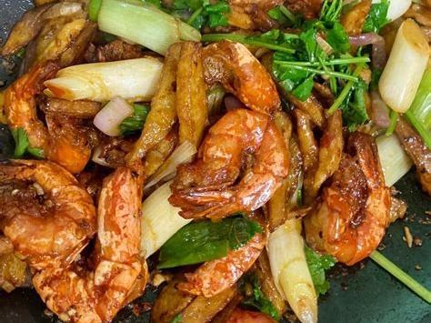干锅土豆香辣虾的制作方法