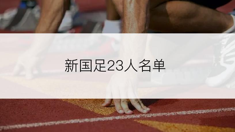 新国足23人名单